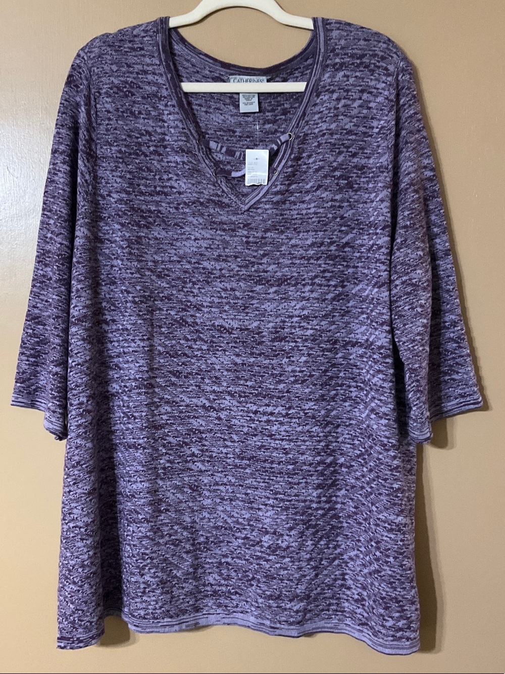 Catherines Marled  Purple V-Neck Tunic
